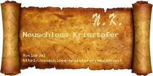Neuschloss Krisztofer névjegykártya